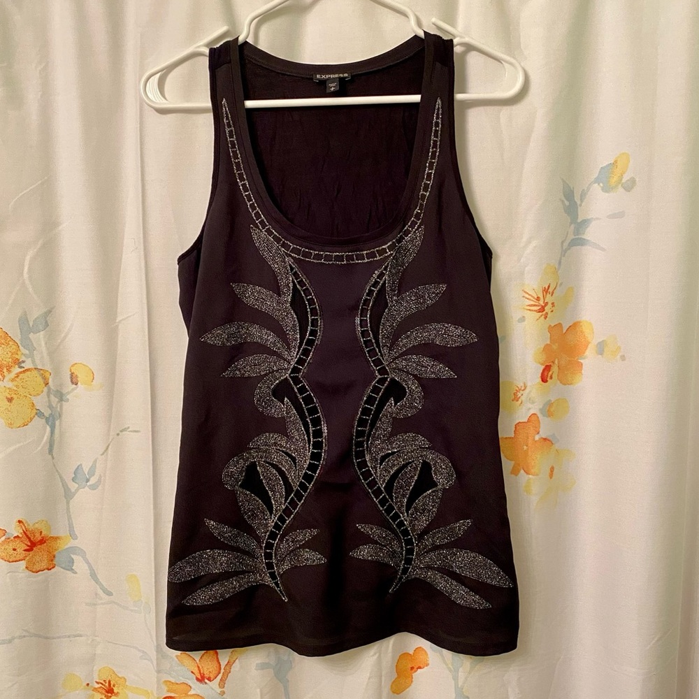 Express Black and Silver Tank Top